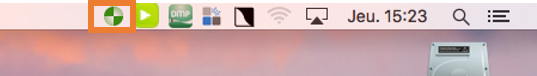 Sur MAC : (En haut à droite de l'écran)