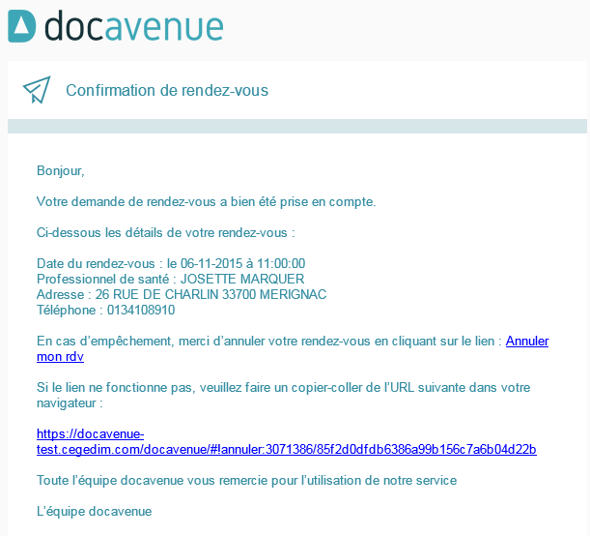 La prise de RDV par le patient depuis Docavenue