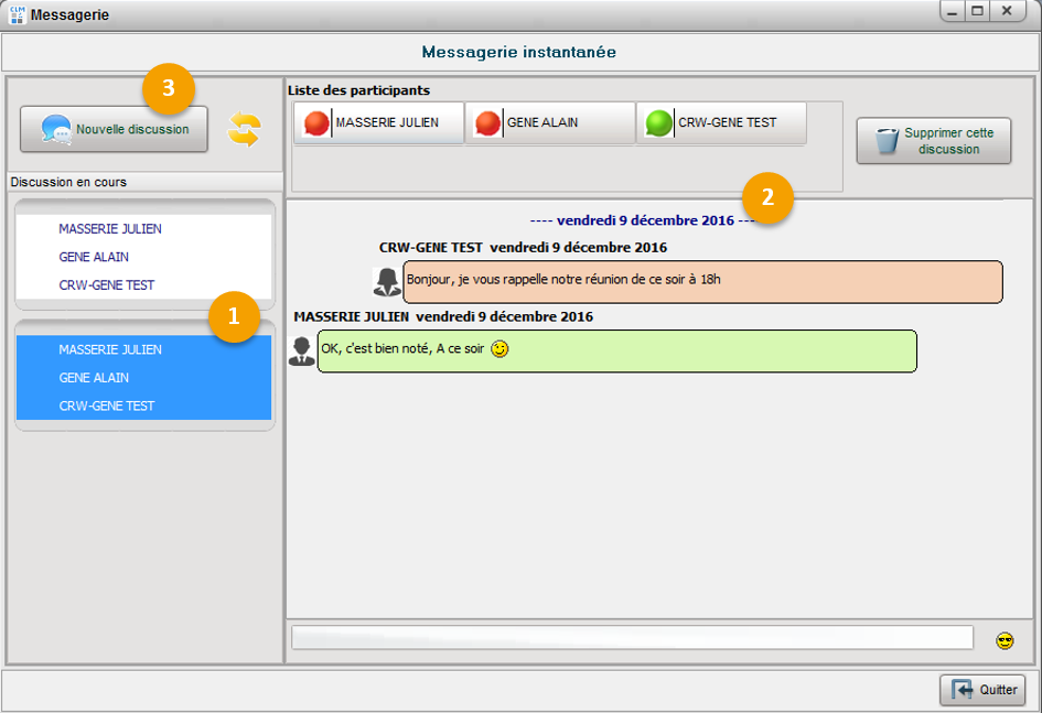 Accéder à la messagerie instantanée