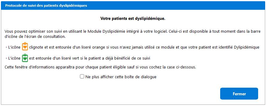 Message de mise à disposition du Module diabète