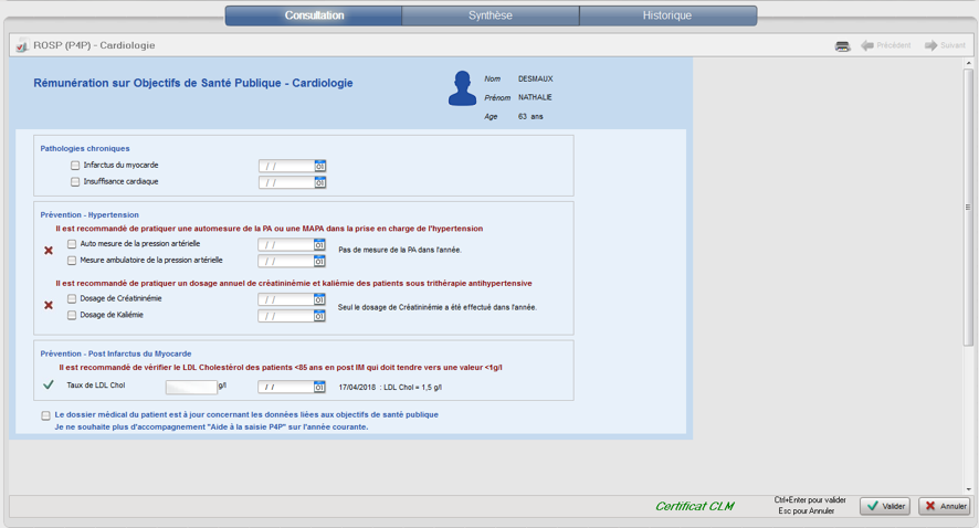 Le formulaire ROSP de la spécialité Cardiologie