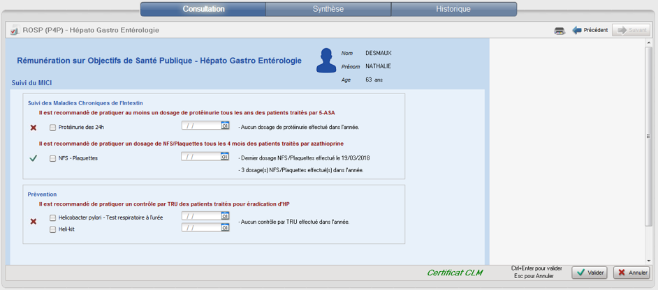 Le formulaire ROSP de la spécialité Hépato-Gastro-Entérologie :