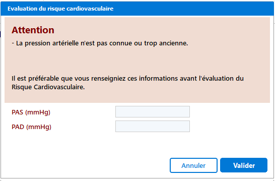 La pression artérielle est manquante ou jugée trop ancienne